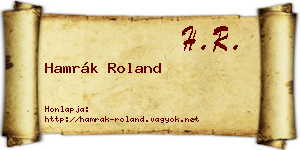 Hamrák Roland névjegykártya